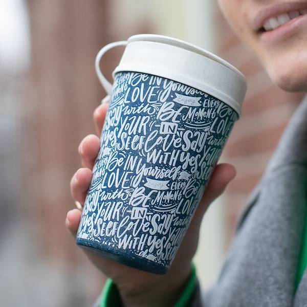 Thermobecher Iso To Go Letter Kunststoff - Nature Night Blue