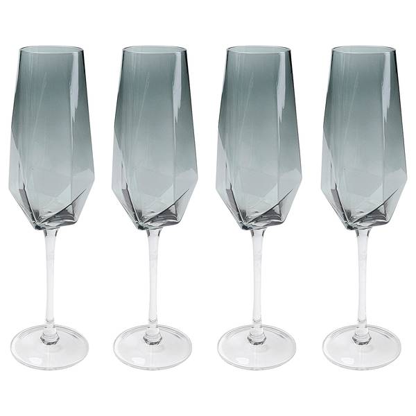 Sektglas Diamond Smoke (4er-Set) Glas - Transparent / Grau