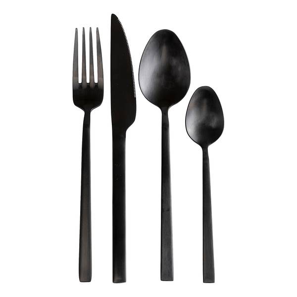 Besteck-Set Gloria (16-teilig) Edelstahl - Schwarz
