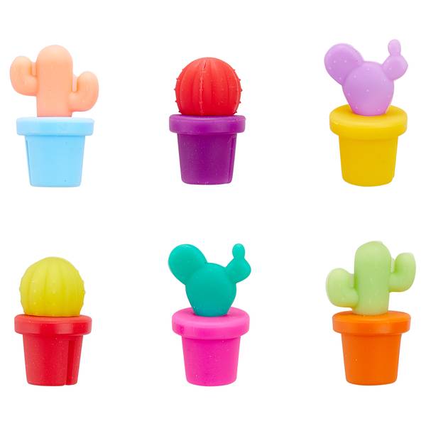 Set 6 segna bicchieri MY DRINK Cactus Silicone - colorato