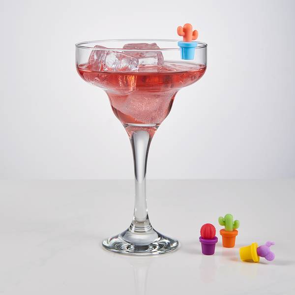 Set 6 segna bicchieri MY DRINK Cactus Silicone - colorato