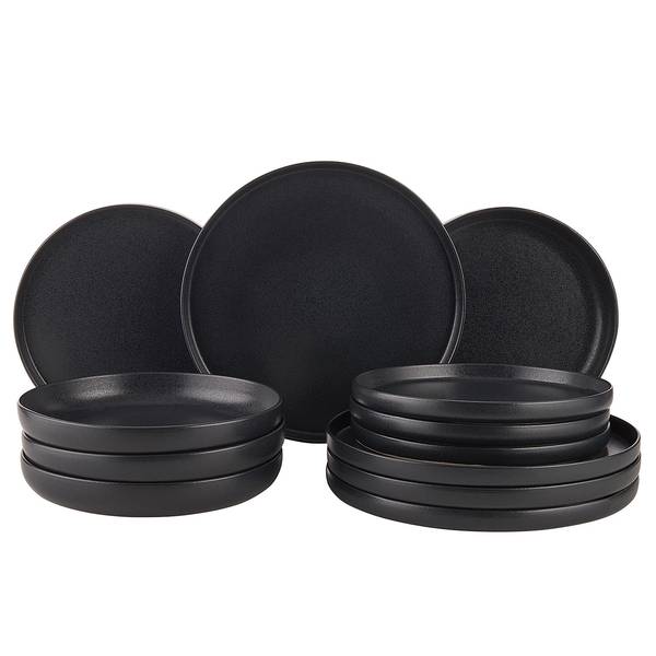 Serviesset CASA NOVA (12-delig) aardewerk - zwart