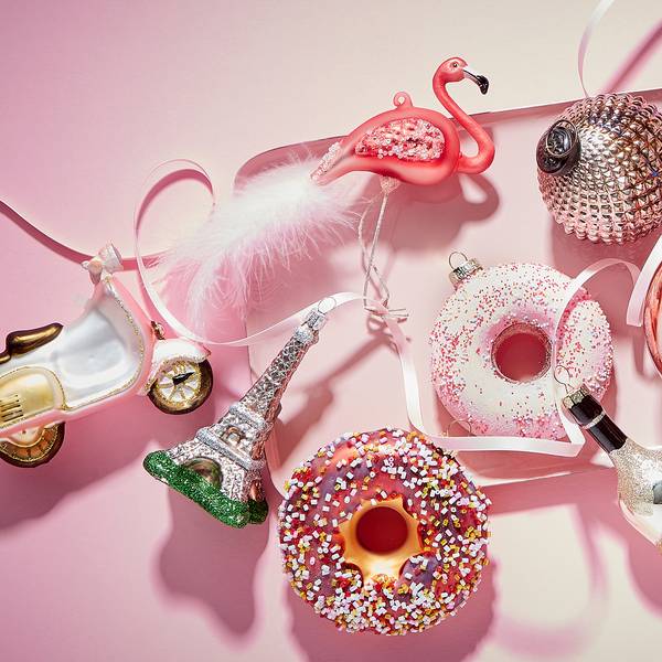 Kersthanger HANG ON Donut transparant glas - bruin