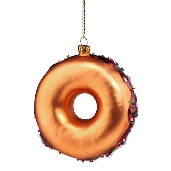 Kersthanger HANG ON Donut transparant glas - bruin