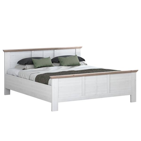 Struttura letto Ilay Effetto rovere bianco / Effetto rovere Nelson - 180 x 200cm