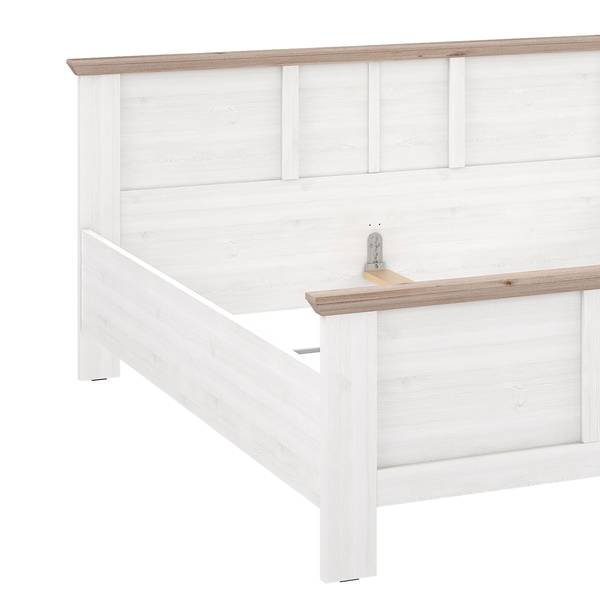 Struttura letto Ilay Effetto rovere bianco / Effetto rovere Nelson - 180 x 200cm