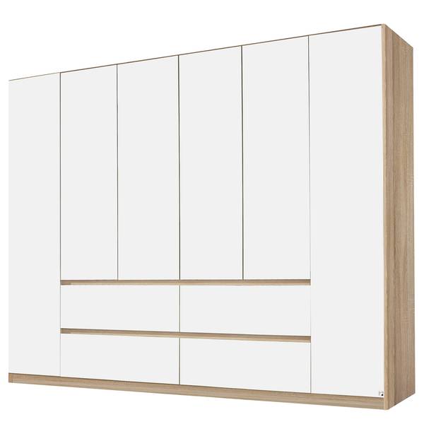 Draaideurkast Mainz alpinewit/Sonoma eikenhouten look - Breedte: 271 cm - zonder spiegeldeur(en)