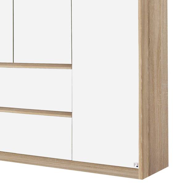 Draaideurkast Mainz alpinewit/Sonoma eikenhouten look - Breedte: 271 cm - zonder spiegeldeur(en)
