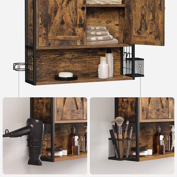 Armoire suspendue Jamban I Marron / Noir