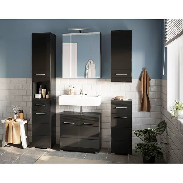 Hoge kast Collie hoogglans zwart/zwart