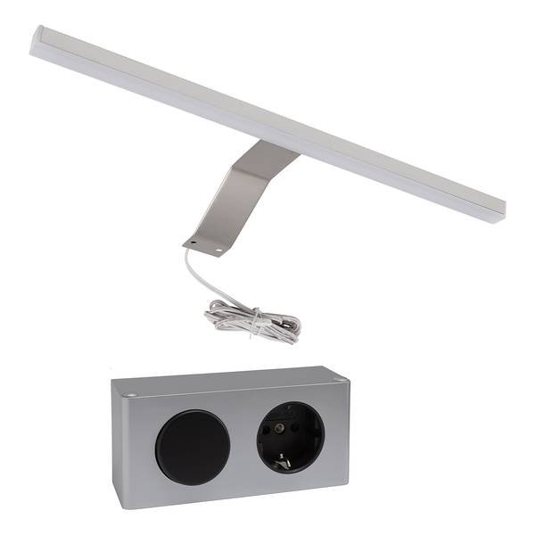 Badmöbelset Collie VI (2-teilig) Inklusive Beleuchtung - Hochglanz Schwarz / Schwarz