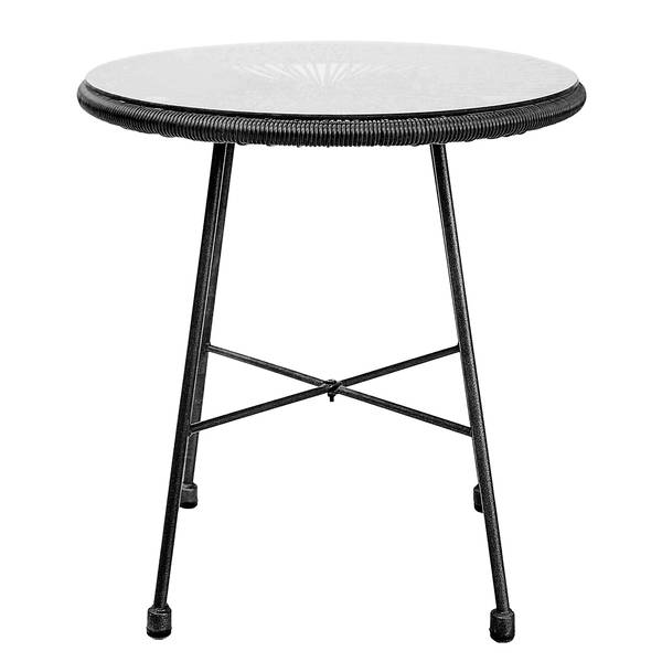Set di 3 mobili da esterno Copacabana Acciaio / Rattan sintetico - Nero