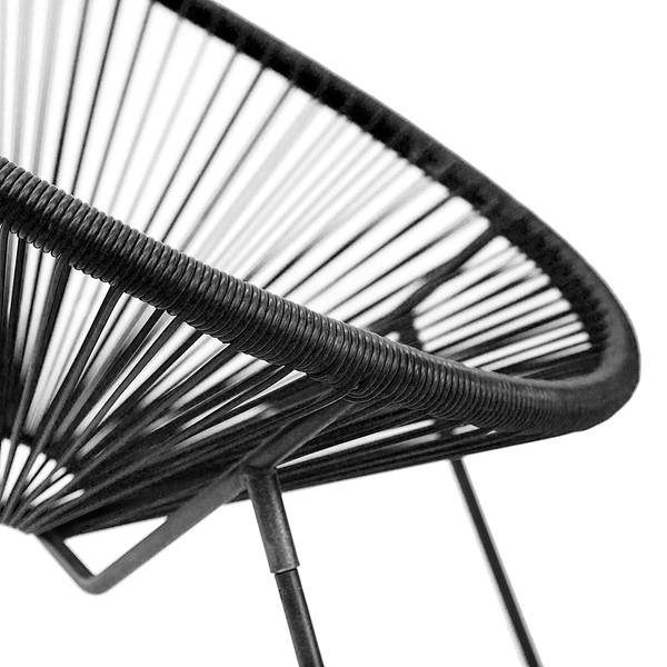 Set di 3 mobili da esterno Copacabana Acciaio / Rattan sintetico - Nero
