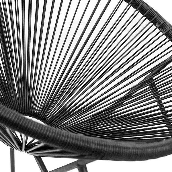 Set di 3 mobili da esterno Copacabana Acciaio / Rattan sintetico - Nero