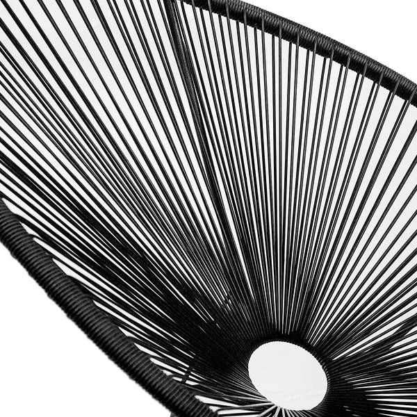 Set di 3 mobili da esterno Copacabana Acciaio / Rattan sintetico - Nero