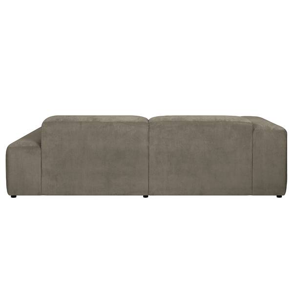 Ecksofa LORDELO 1,5-Sitzer mit Longchair Cordstoff Licia: Hellgrau - Longchair davorstehend rechts