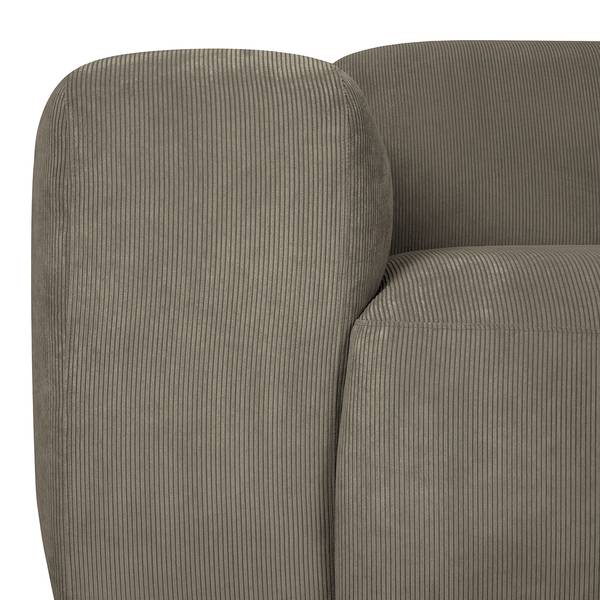 Ecksofa LORDELO 1,5-Sitzer mit Longchair Cordstoff Licia: Hellgrau - Longchair davorstehend rechts