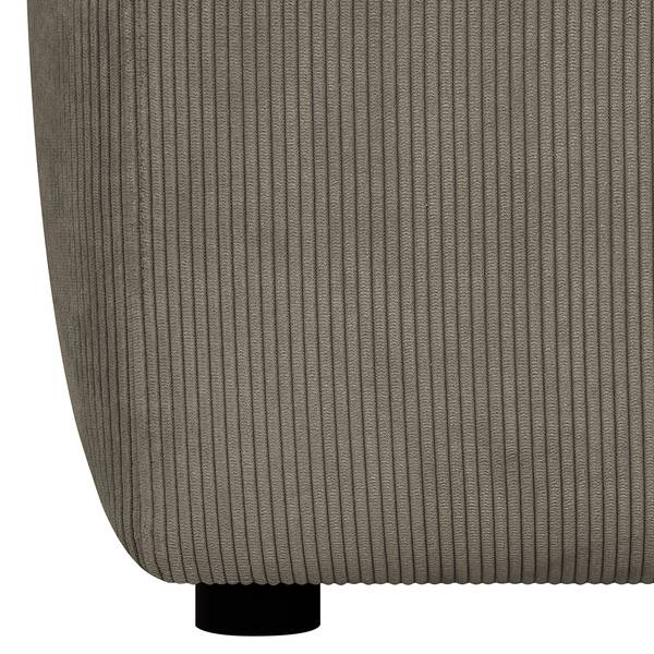 Ecksofa LORDELO 1,5-Sitzer mit Longchair Cordstoff Licia: Hellgrau - Longchair davorstehend rechts