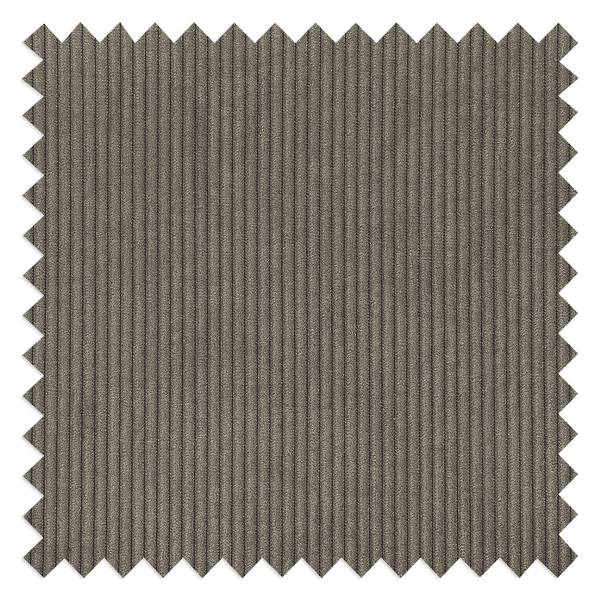 Ecksofa LORDELO 1,5-Sitzer mit Longchair Cordstoff Licia: Hellgrau - Longchair davorstehend rechts