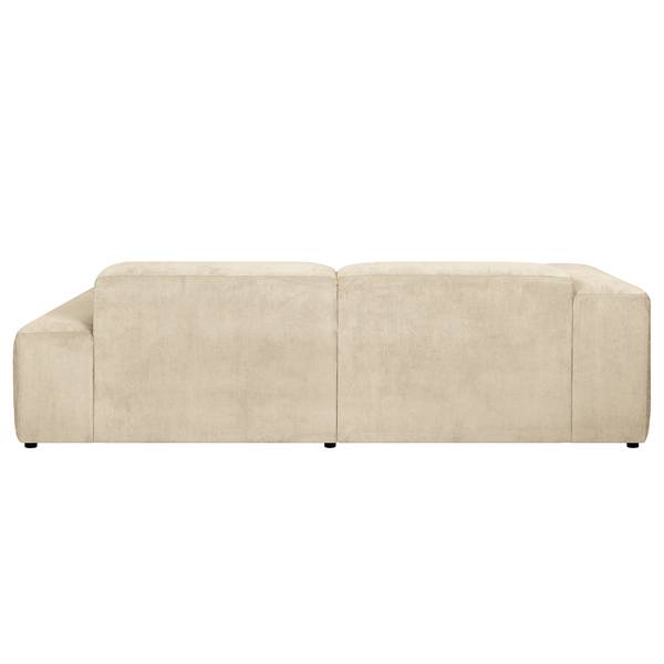 Ecksofa LORDELO 1,5-Sitzer mit Longchair Cordstoff Licia: Beige - Longchair davorstehend rechts