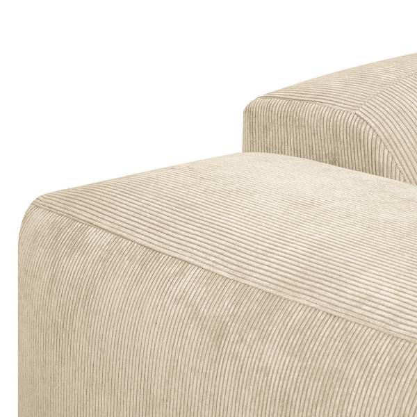 Ecksofa LORDELO 1,5-Sitzer mit Longchair Cordstoff Licia: Beige - Longchair davorstehend rechts