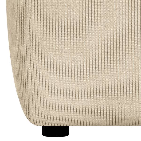 Ecksofa LORDELO 1,5-Sitzer mit Longchair Cordstoff Licia: Beige - Longchair davorstehend rechts