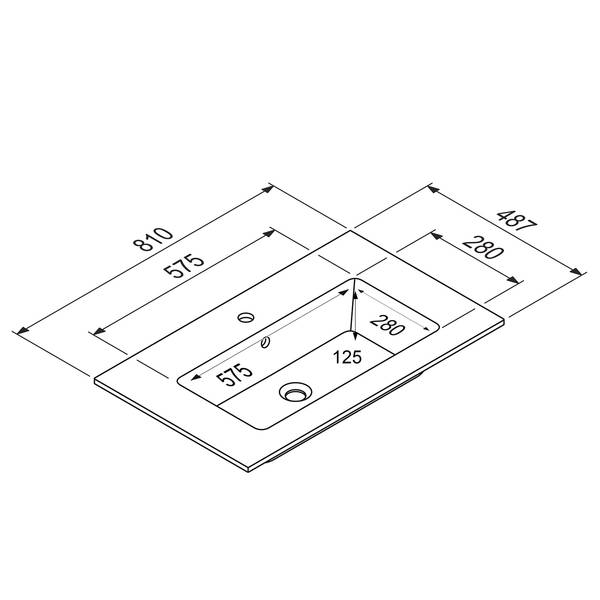 Waschtisch MYBA II Eiche Dekor - Breite: 80 cm