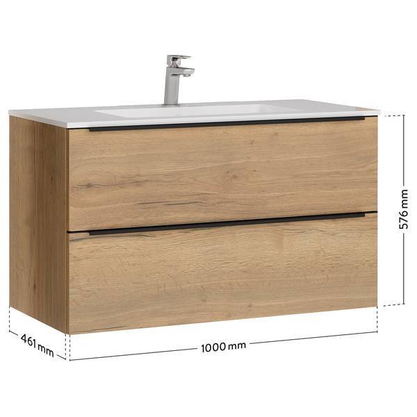 Waschtisch MYBA II Eiche Dekor - Breite: 100 cm