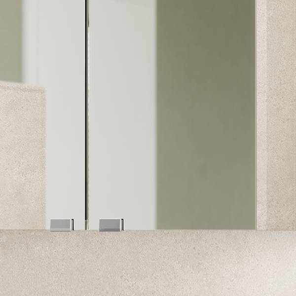 Badezimmerset MYBA III (2-teilig) Inklusive Beleuchtung - Weiß - Breite: 60 cm