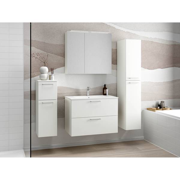 Badezimmerset MYBA XVI (4-teilig) Inklusive Beleuchtung - Weiß - Breite: 140 cm