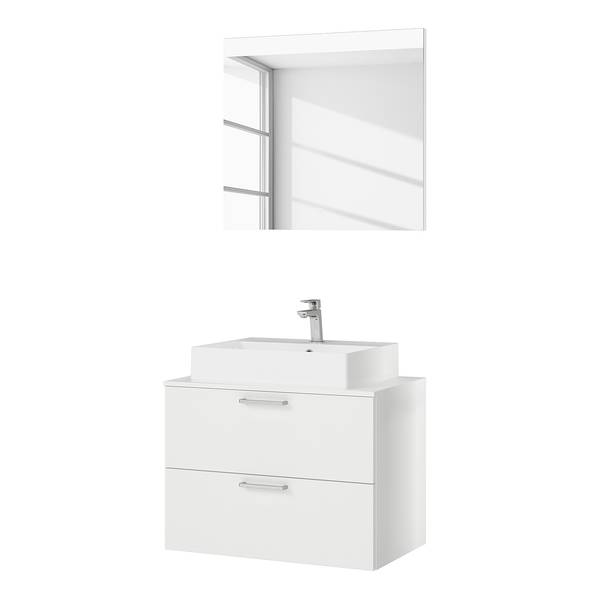 Badezimmerset MYBA XXVI (2-teilig) Inklusive Beleuchtung - Weiß - Breite: 80 cm