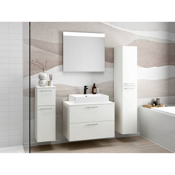Badezimmerset MYBA XXVI (2-teilig) Inklusive Beleuchtung - Weiß - Breite: 80 cm