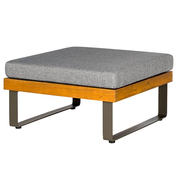 Modulares Loungehockerelement Molou Eisen / Akazie - Grau / Braun