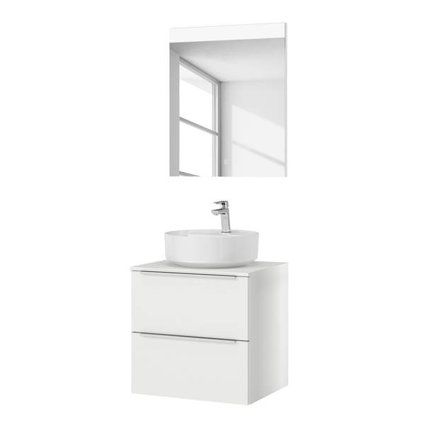 Badezimmerset MYBA XXXIV (2-teilig) Inklusive Beleuchtung - Weiß - Breite: 60 cm