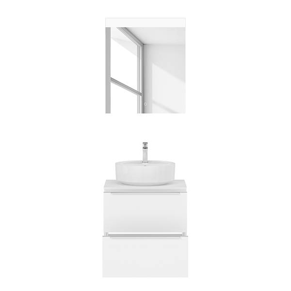 Badezimmerset MYBA XXXIV (2-teilig) Inklusive Beleuchtung - Weiß - Breite: 60 cm