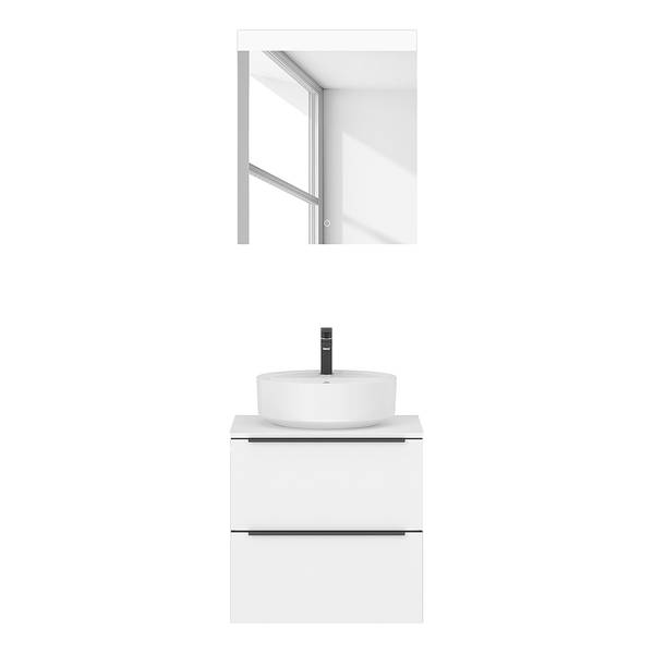 Badezimmerset MYBA XXXV (2-teilig) Inklusive Beleuchtung - Weiß - Breite: 60 cm