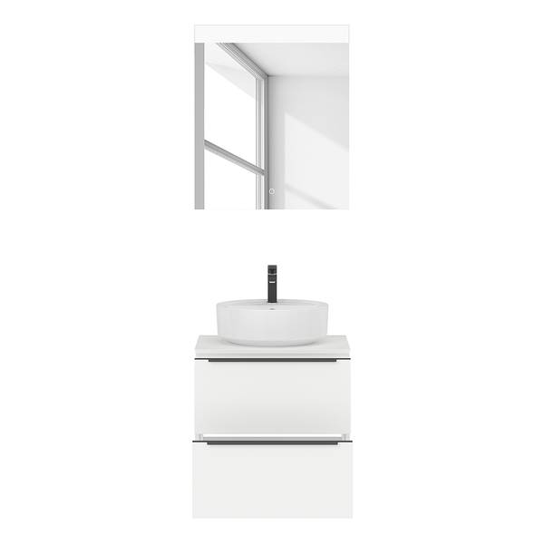 Badezimmerset MYBA XXXV (2-teilig) Inklusive Beleuchtung - Weiß - Breite: 60 cm