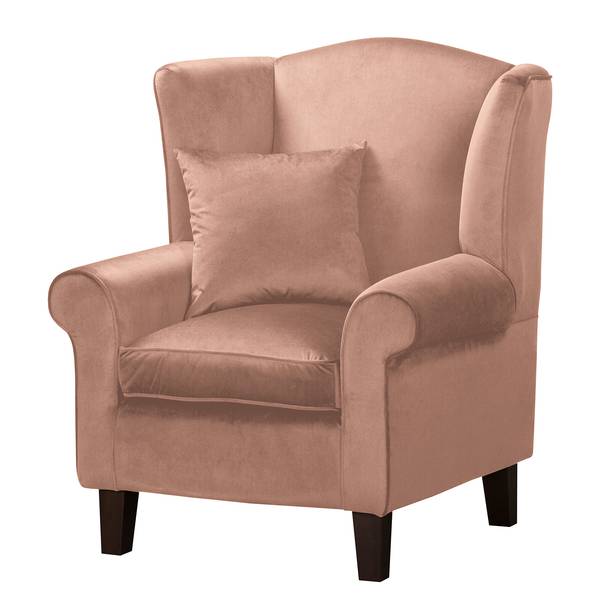 Fauteuil COLMAR Velours Vaia: Rose - Avec repose-pieds