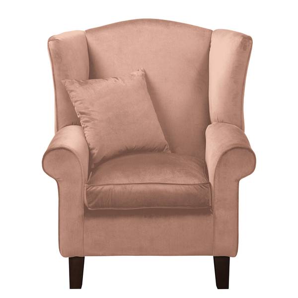 Fauteuil COLMAR Velours Vaia: Rose - Avec repose-pieds