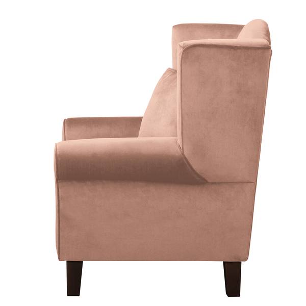 Fauteuil COLMAR Velours Vaia: Rose - Avec repose-pieds
