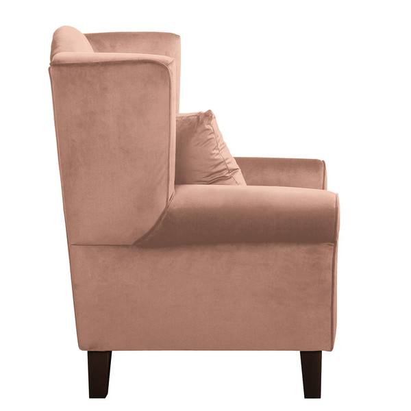 Fauteuil COLMAR Velours Vaia: Rose - Avec repose-pieds