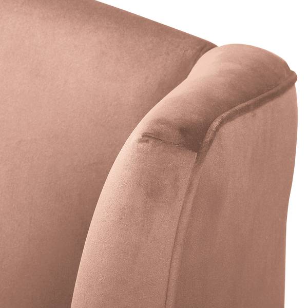Fauteuil COLMAR Velours Vaia: Rose - Avec repose-pieds