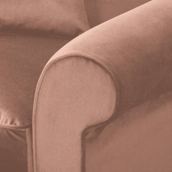 Fauteuil COLMAR Velours Vaia: Rose - Avec repose-pieds