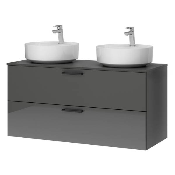 Doppelwaschtisch MYBA IV Hochglanz Grau