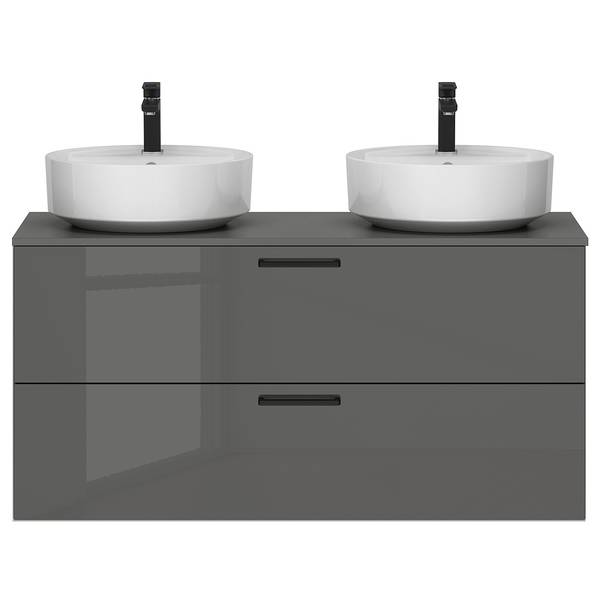 Doppelwaschtisch MYBA IV Hochglanz Grau