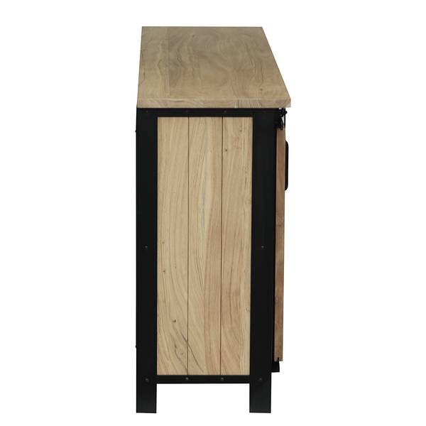 Massives Sideboard BROOKSBY 2 Türen Akazie massiv - Akazie / Schwarz