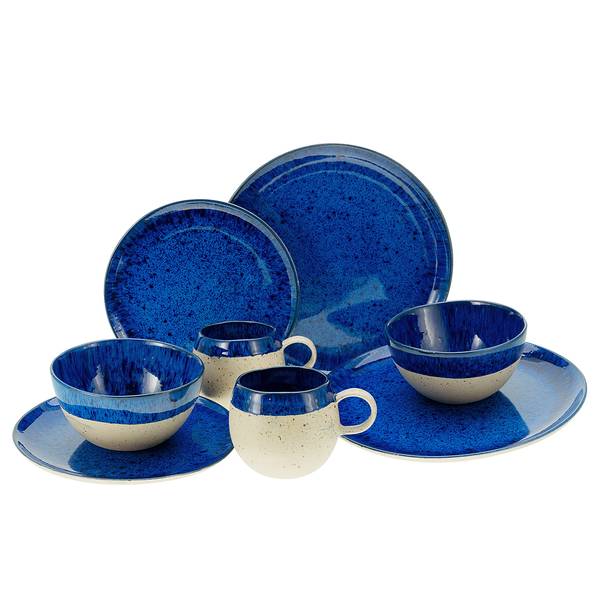 Service Deep Blue Sea - 8 éléments Grès - Bleu - 8 éléments
