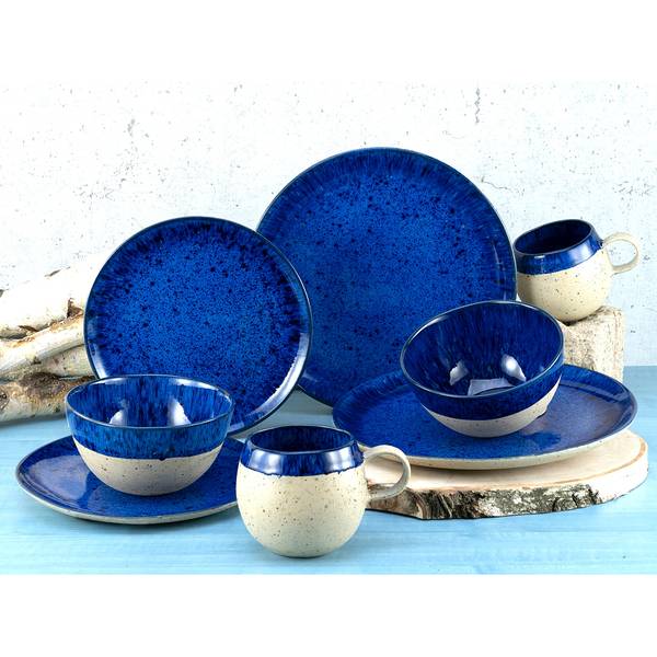 Service Deep Blue Sea - 8 éléments Grès - Bleu - 8 éléments