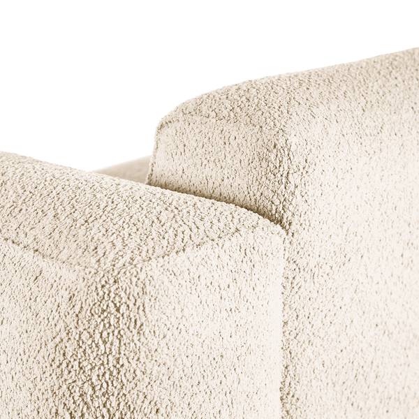 Ecksofa HUDSON 3-Sitzer mit Longchair Teddy-Bouclé Stoff Bony: Beige - Breite: 251 cm - Longchair davorstehend links