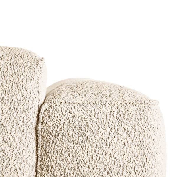 Ecksofa HUDSON 3-Sitzer mit Longchair Teddy-Bouclé Stoff Bony: Beige - Breite: 251 cm - Longchair davorstehend links